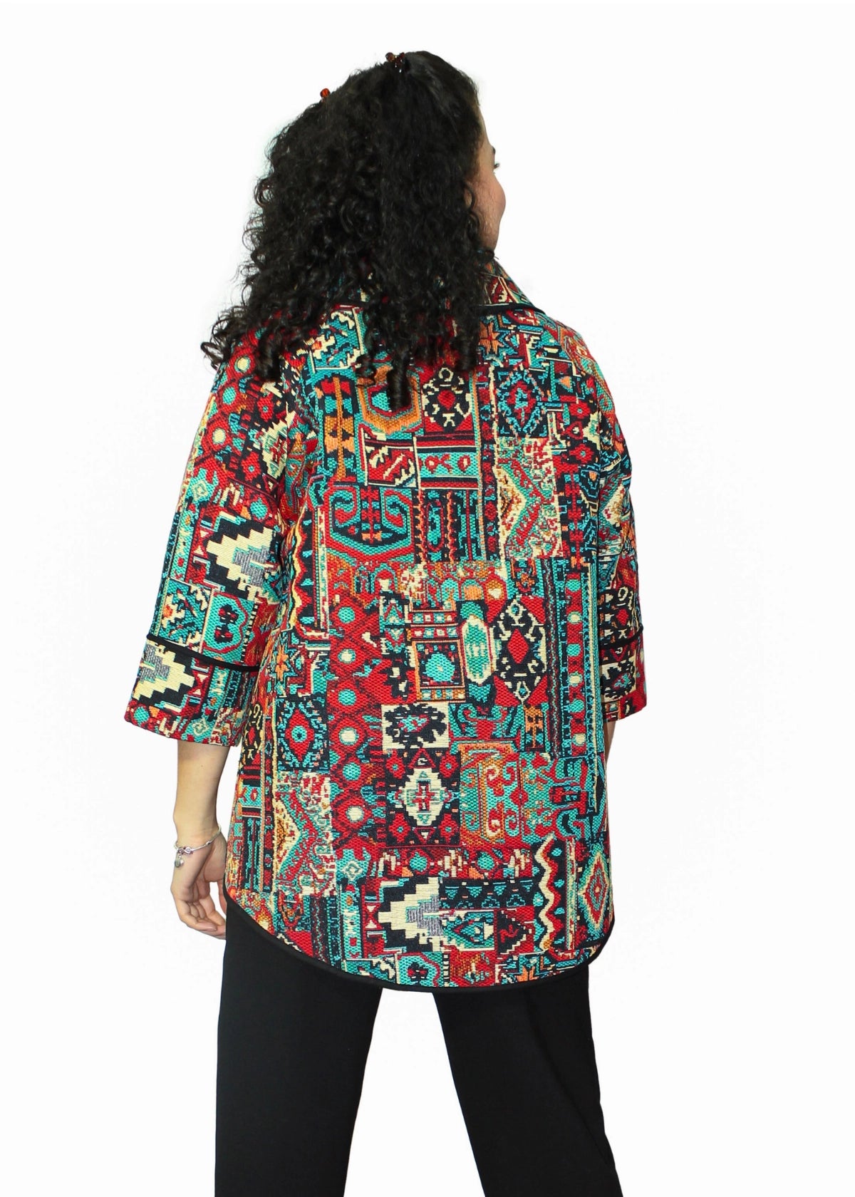 2092-3: Multicolor Tribal Geometric Print Tunic