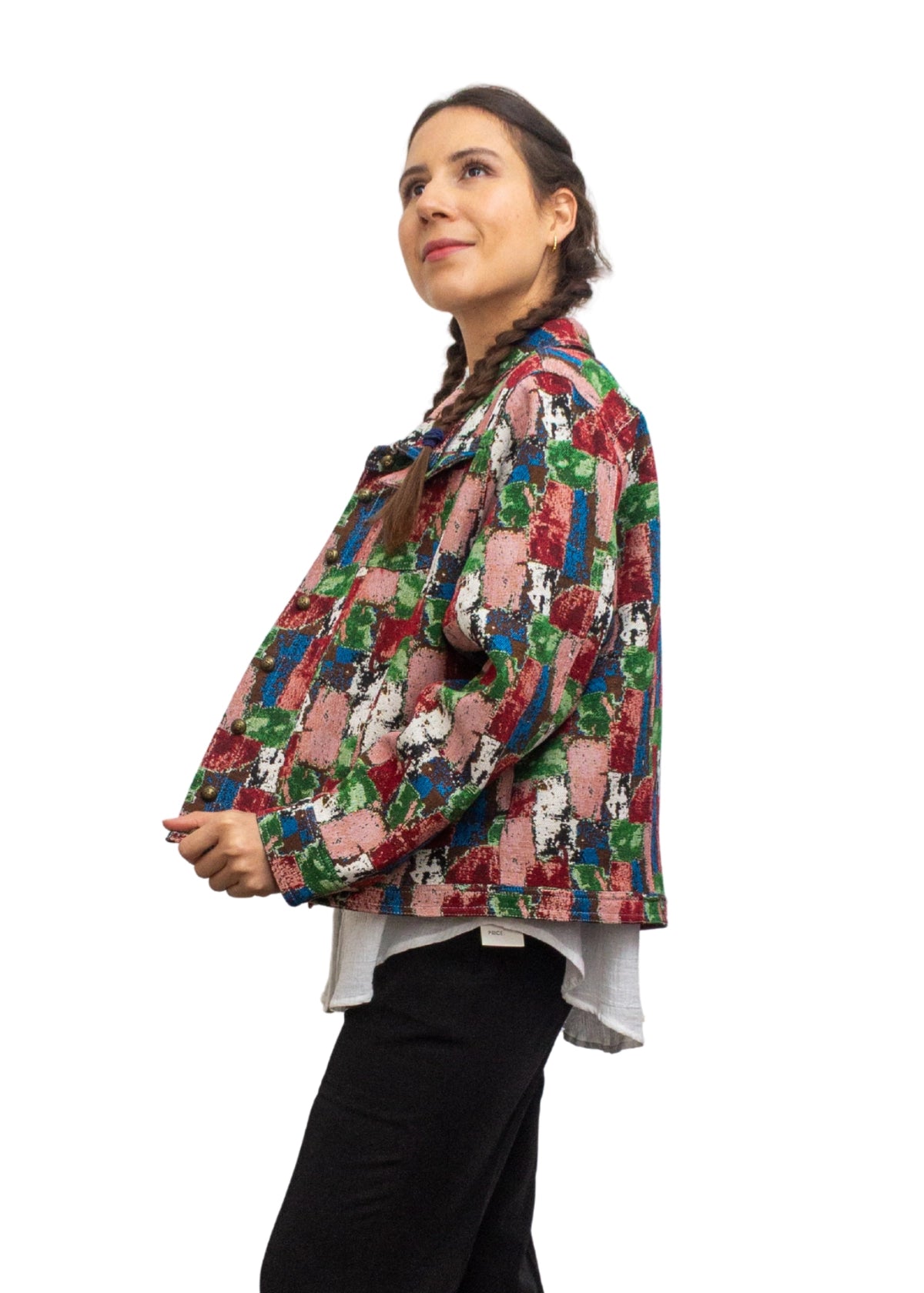 2238A-5: COTTON POLYESTER Color Pop Mosaic Jacket