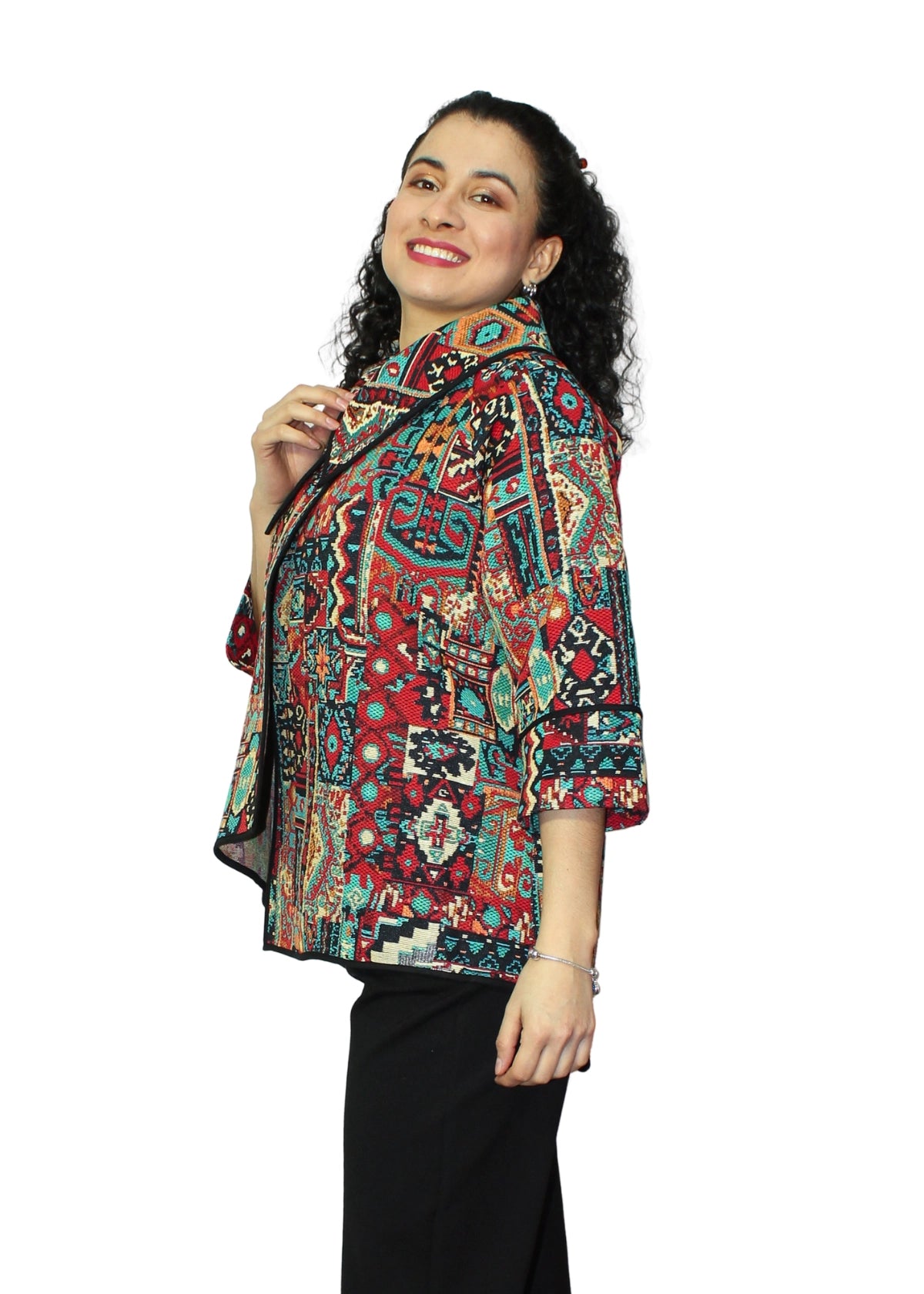 2092-3: Multicolor Tribal Geometric Print Tunic