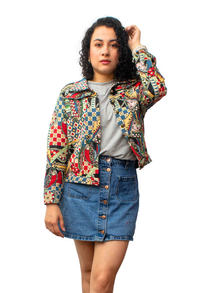 2238A-2: Queen of Hearts Royal Collage Pattern Jacket