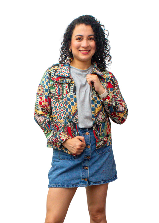 2238A-2: Queen of Hearts Royal Collage Pattern Jacket