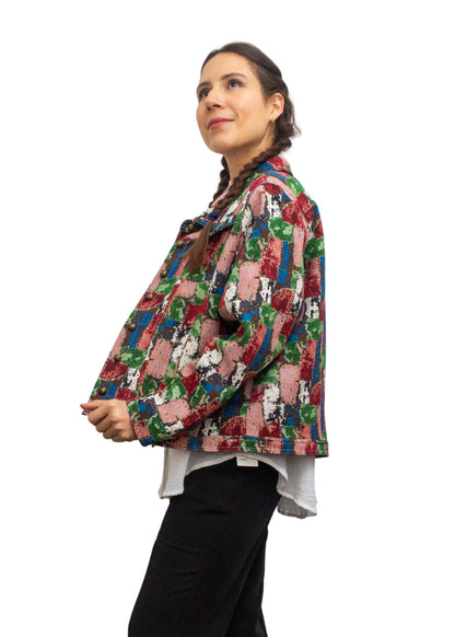 2238A-5: COTTON POLYESTER Color Pop Mosaic Jacket