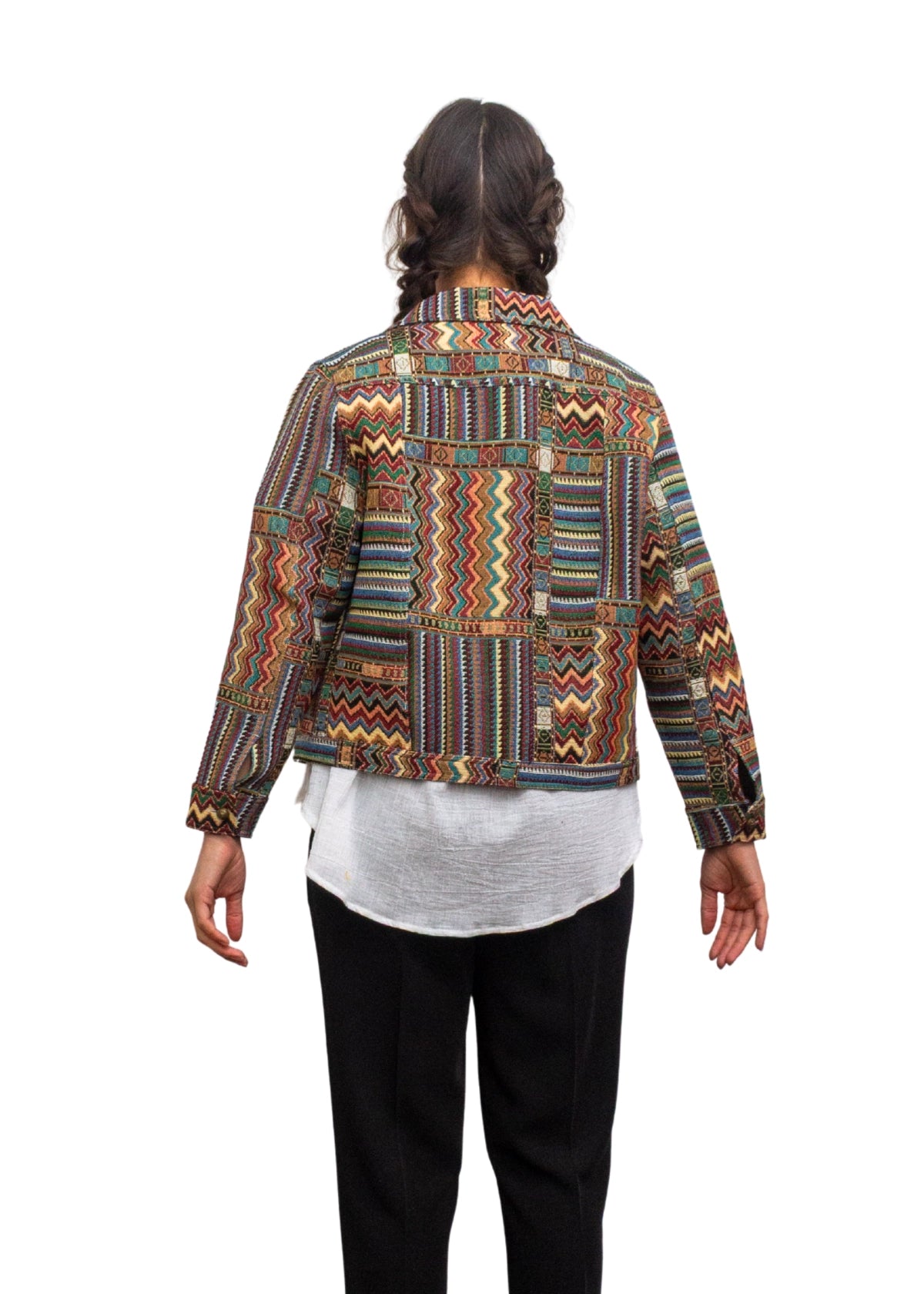 2238A-6: COTTON POLYESTER Artisan Tribal Pattern Jacket