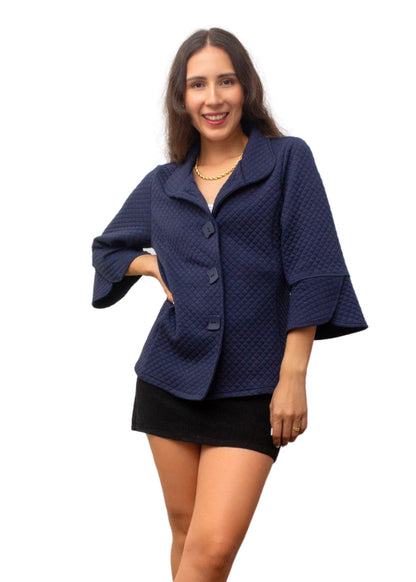 2250-10: Soft navy polyester cotton jacket.