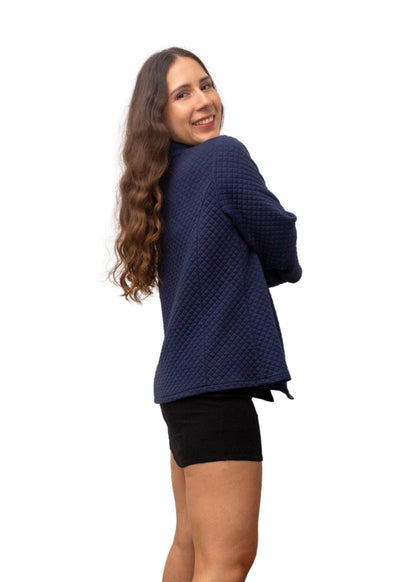 2250-10: Soft navy polyester cotton jacket.