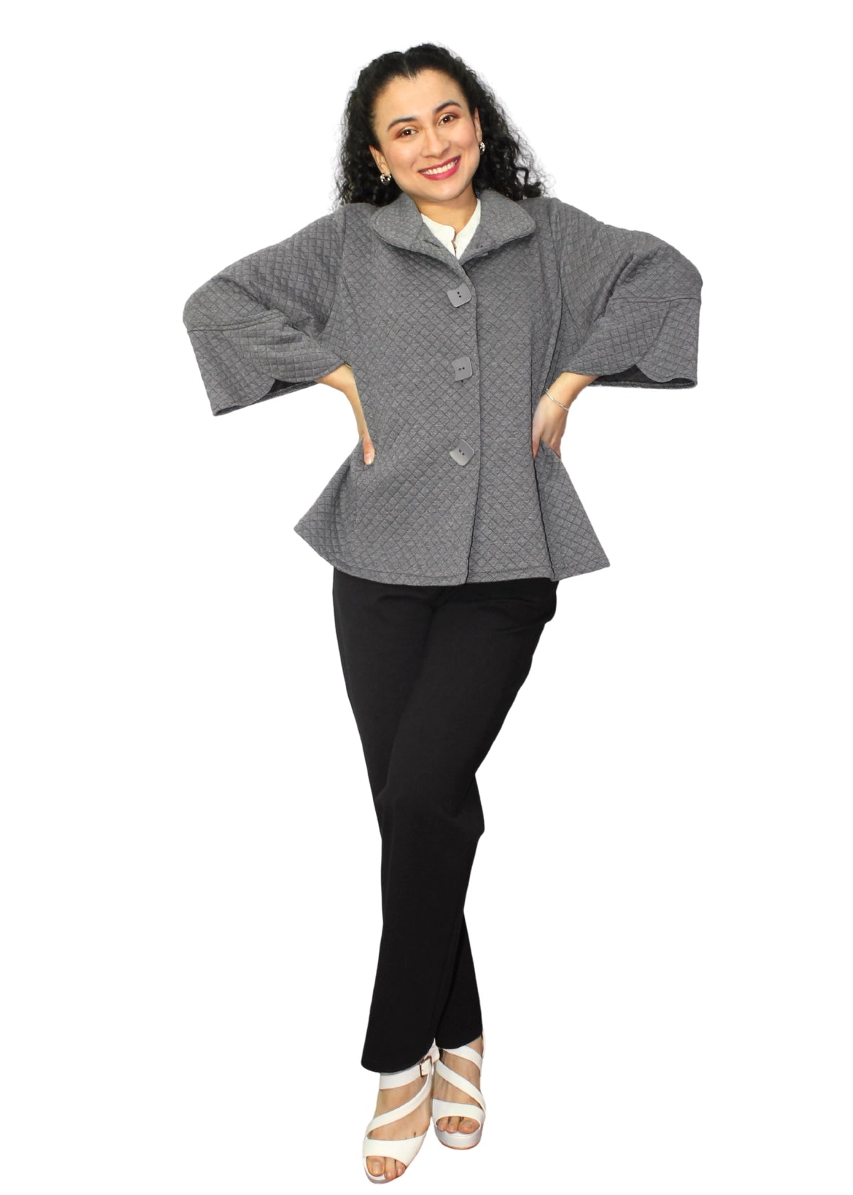 2250-3: Soft gray polyester cotton jacket.