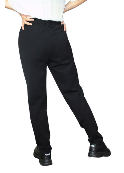 B1515-1: COTTON SPANDEX Black Stretch Slim Fit Pants (No Pockets)